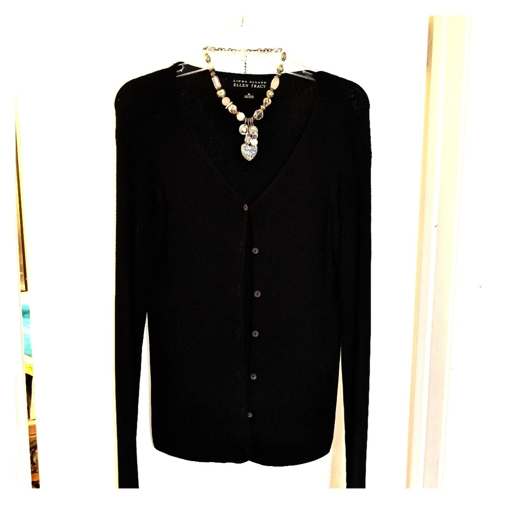 Ellen Tracy Black Cardigan /Very Good Condition